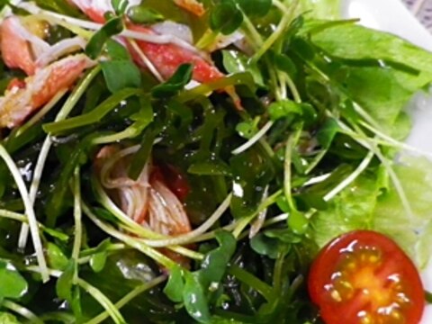 昆布カニカマニンニク醤油サラダ